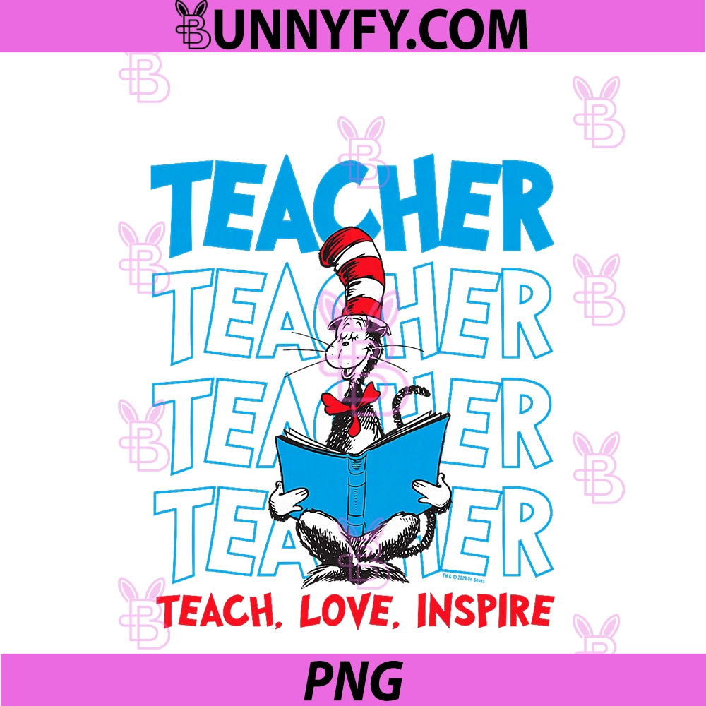 Dr Seuss Cat in The Hat PNG, Teacher Officially Licensed PNG