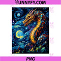 Dragon Starry Night Van Gogh PNG, Dragon Lover Performance PNG