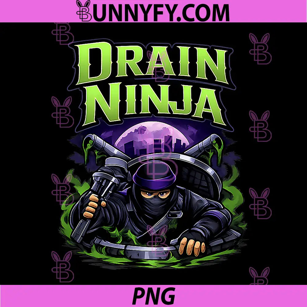 Drain Ninja PNG, Plumber Pipe Pun Graphic PNG