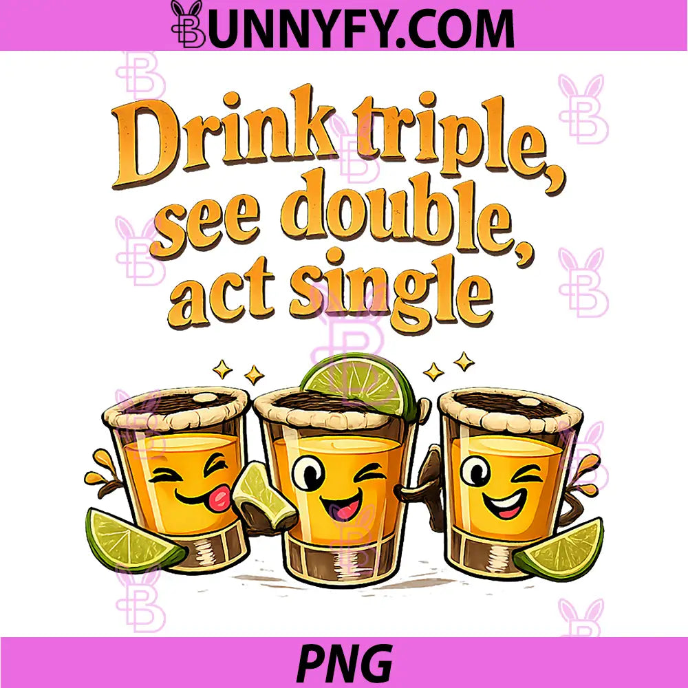 Drink Triple See Double Act Single PNG, Tequila Joke PNG