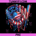 Drip Baseball Glove PNG, American Flag Baseball Player PNG
