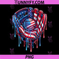Drip Baseball Glove PNG, American Flag Baseball Player PNG
