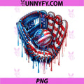Drip Baseball Glove PNG, American Flag Baseball Player PNG