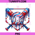Drip Baseball Lifestyle Mascot PNG, Funny 4th Of July PNG