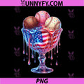 Drip Baseball Player Ice Cream PNG, Sprinkles American Flag PNG