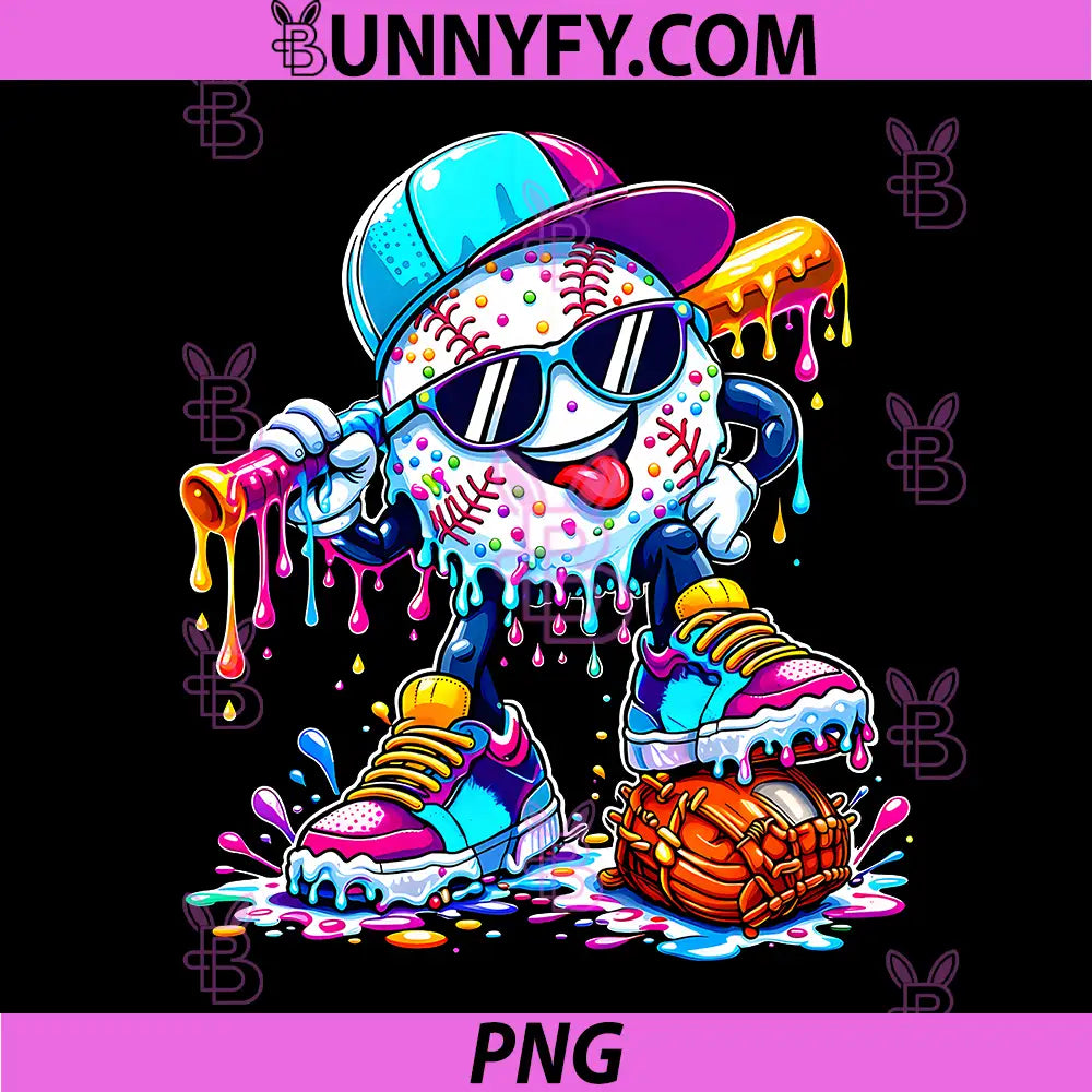 Dripping Drip Ice Cream PNG, Baseball Apparel PNG