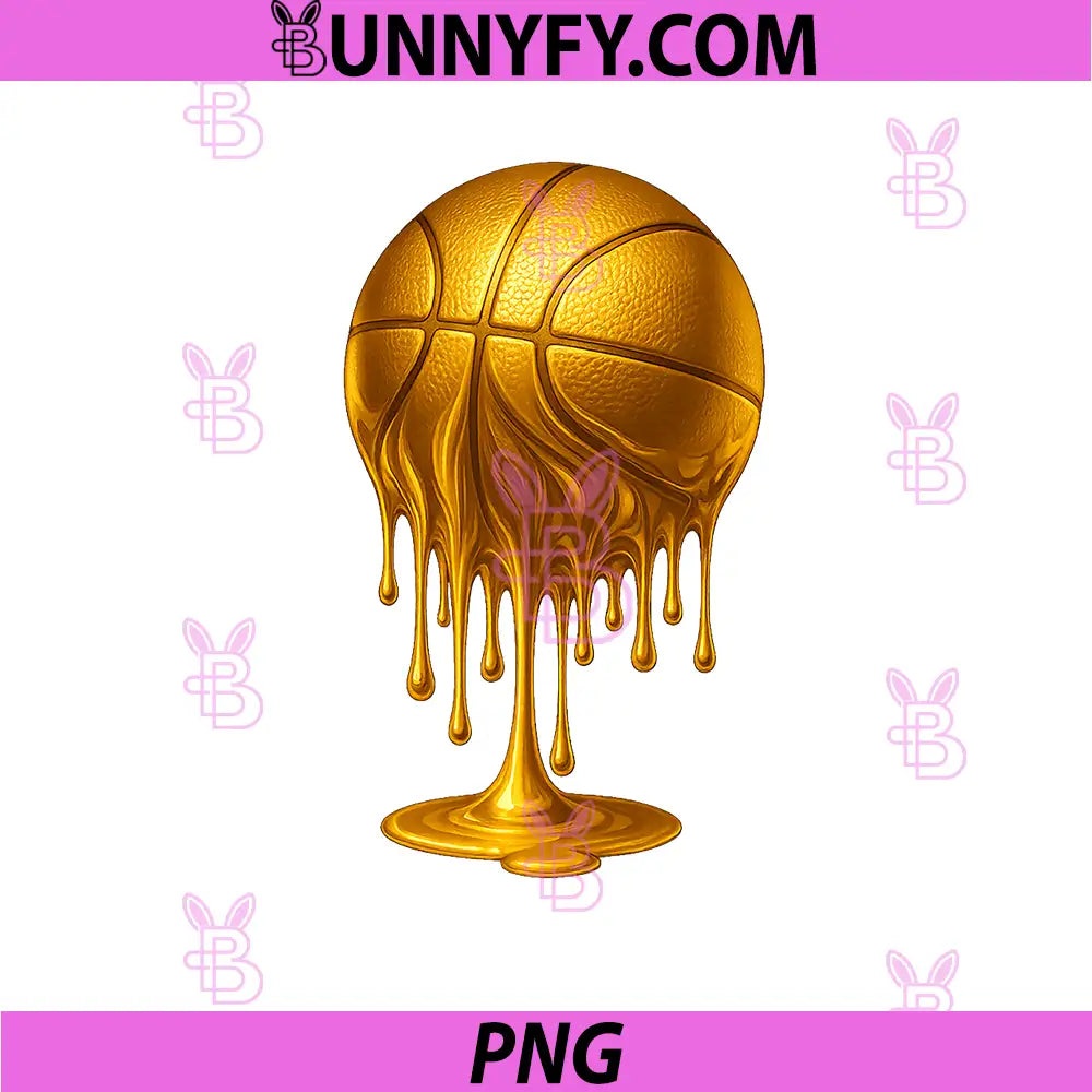 Dripping Gold Drip Basketball PNG, Game Day Player Coach Baller PNG