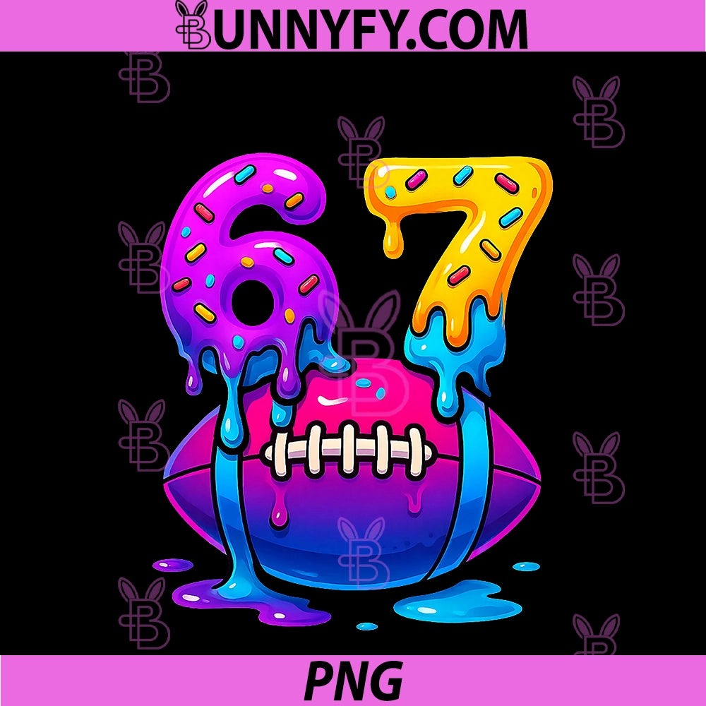 Dripping Six Seven 67 Meme PNG, Football Ice Cream Kids Sports PNG