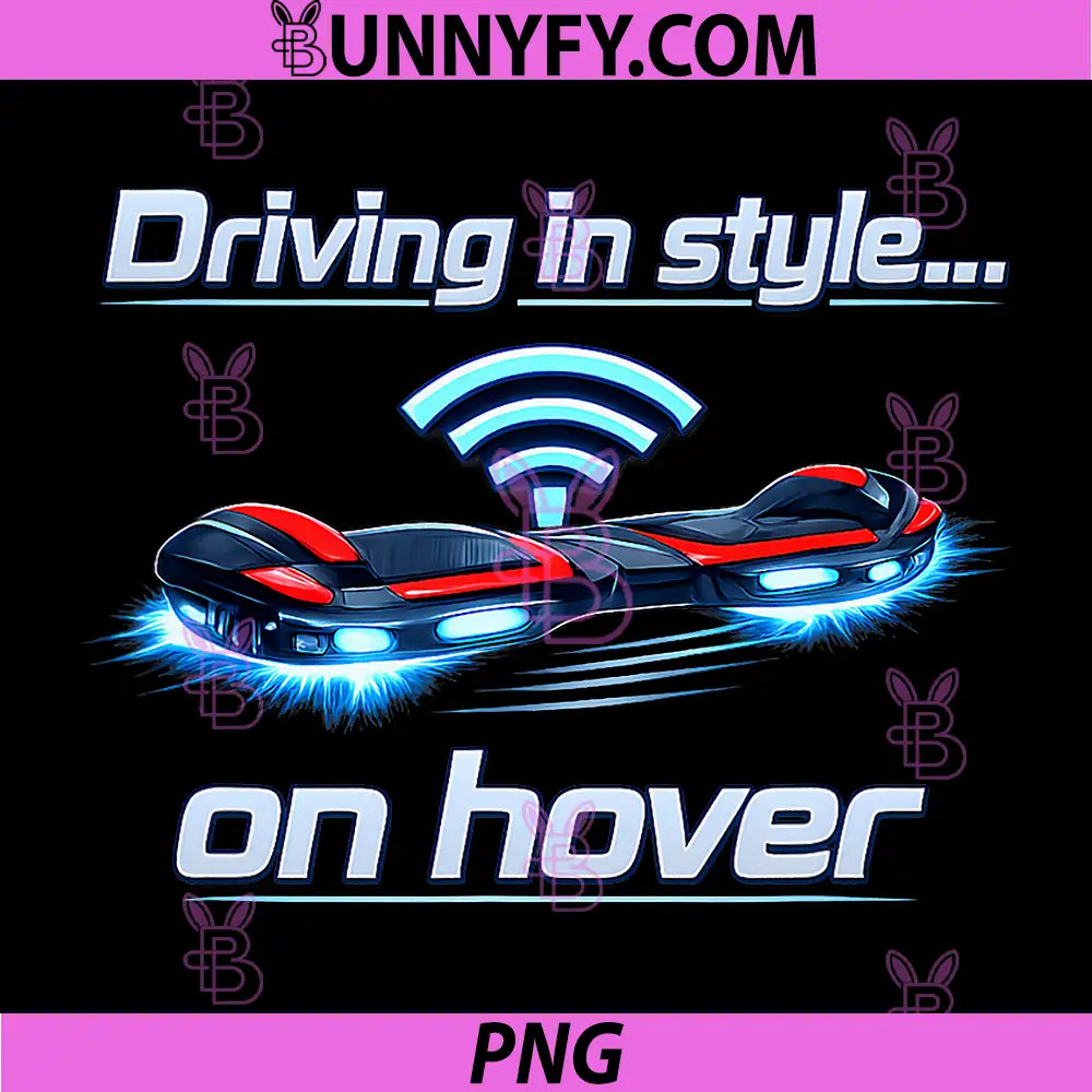 Driving in Style on Hover PNG, IT Reboot Humor Graphic PNG
