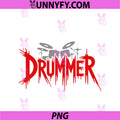 Drummer Drum Set Design PNG, Destroying Silence Music Graphic PNG