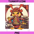 Duck Ramen Samurai Artwork PNG, Japanese Noodles Duck Noodle Art PNG