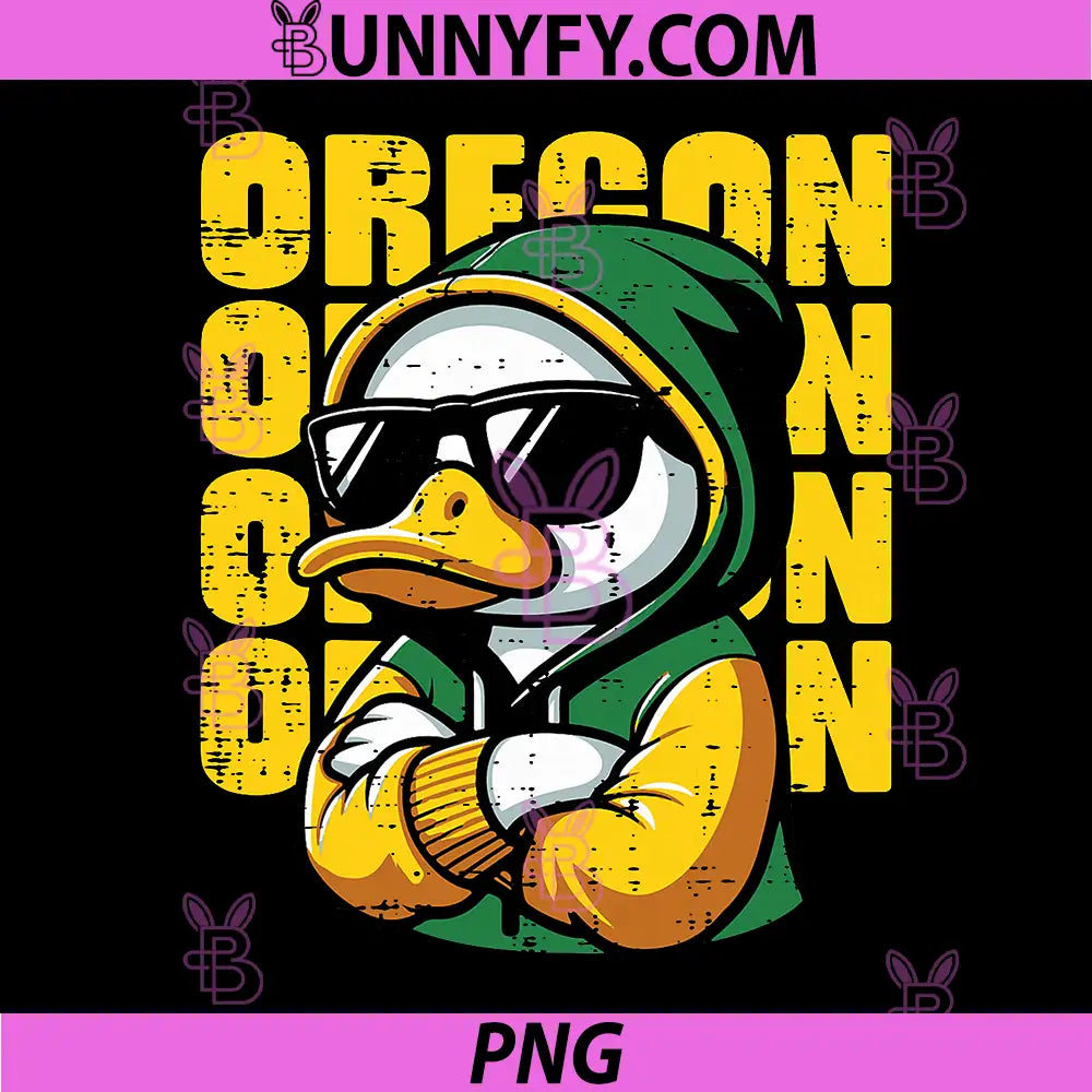 Oregon Duck Wearing Sunglasses Hoodie PNG, Cool Duck Street Style Art PNG