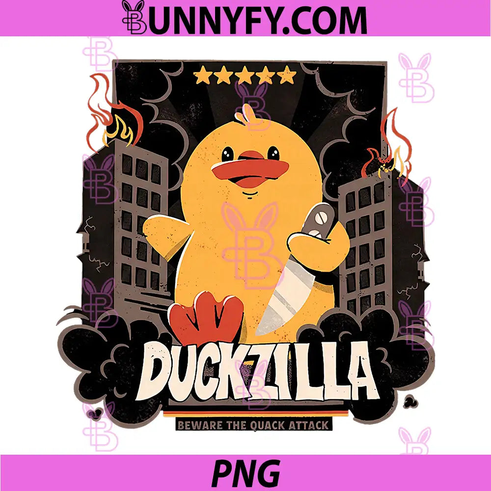 Duckzilla PNG, Beware The Quack Attack PNG