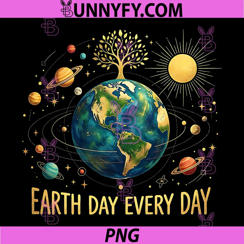 Earth Day Every Day PNG, Save The Earth Planets PNG