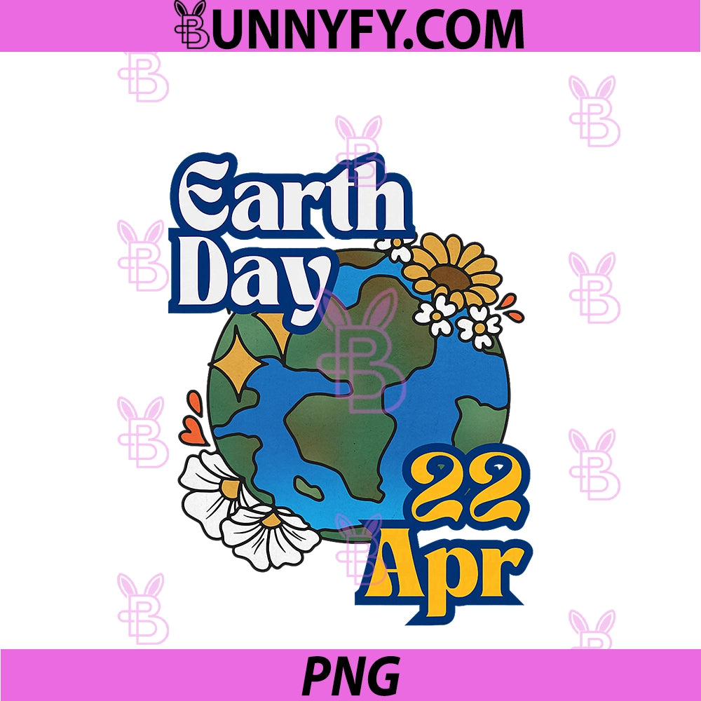 Earth Day Shirt Kids Women Men PNG, Earth With Floral 2026 PNG