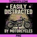 Easily Distracted by Motorcycles PNG, Vintage Biker Rider PNG