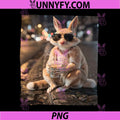 Easter Bunny Drinking Iced Coffee PNG, Funny Happy Easter Joke PNG
