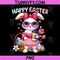 Easter Bunny Girls PNG, Bunny Drinking Iced Coffee Bow PNG
