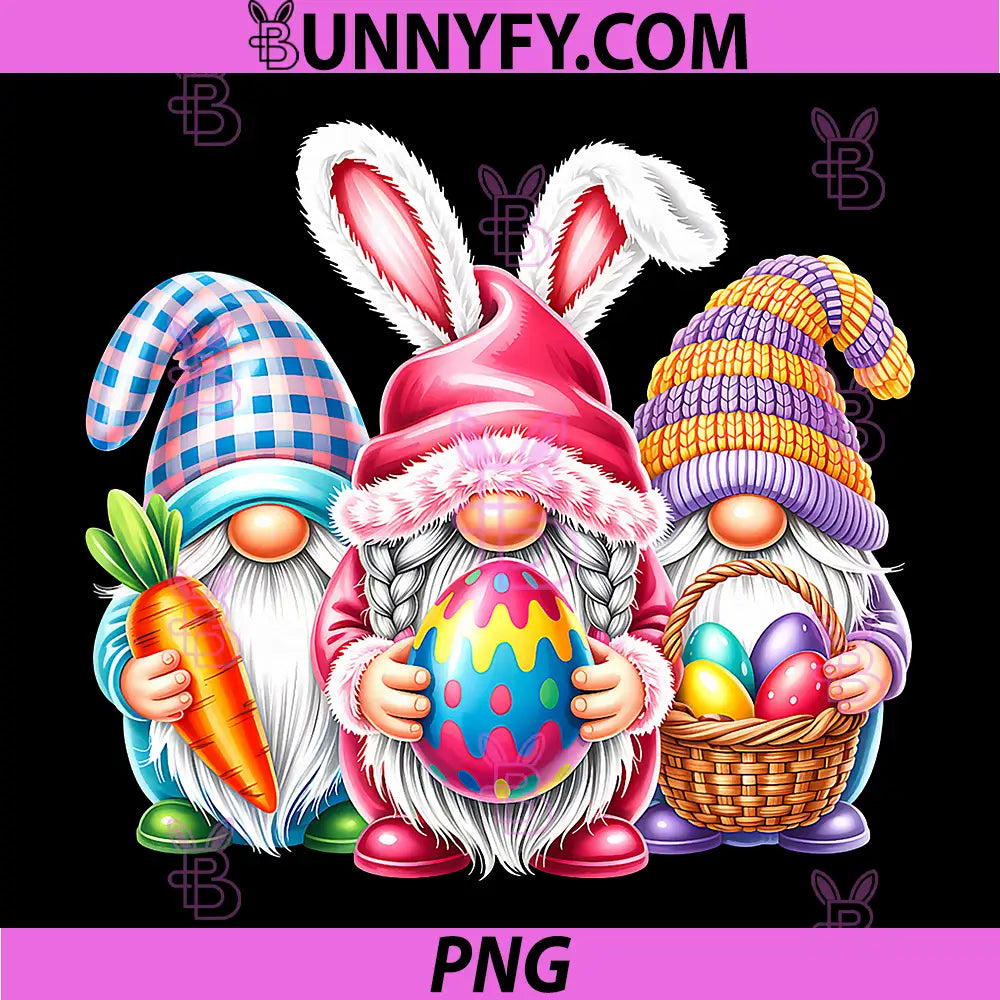 Easter Cute Gnomes PNG, Bunny Ears Egg Hunt PNG
