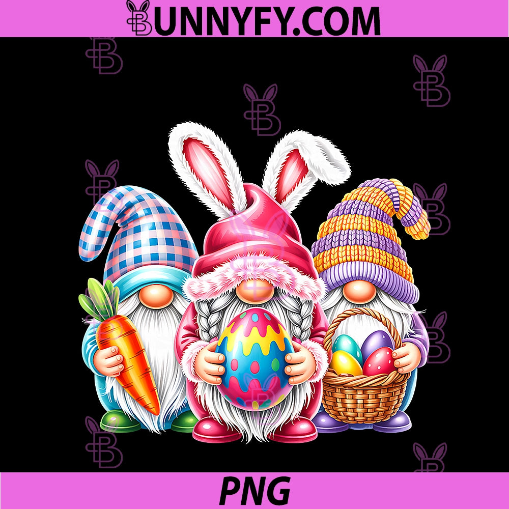 Easter Cute Gnomes PNG, Bunny Ears Egg Hunt PNG