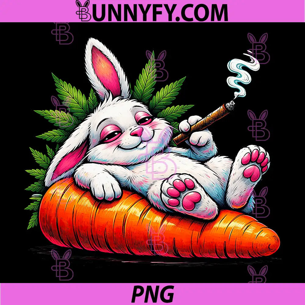 Easter Day Cannabis Marijuana PNG, Stoned 420 Bunny Smoking Weed PNG