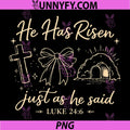 Easter Day Christian Luke 246 PNG, He Has Risen Just As He Said PNG