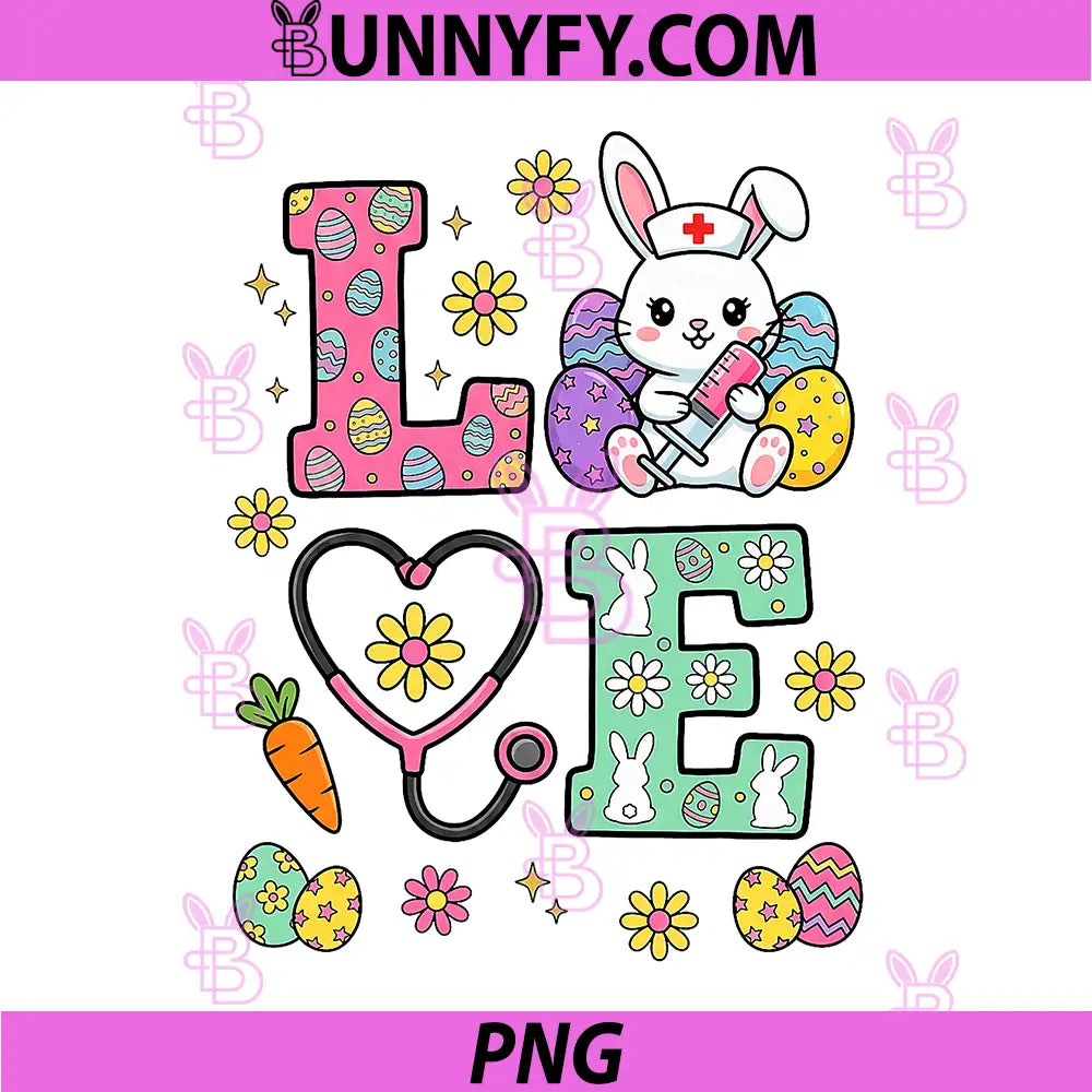 Easter Day Cute Bunny Love PNG, Doctor Nurse Medical Staffs PNG
