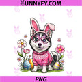 Easter Day Siberian Husky Dog Outfit PNG, Bunny Ears Egg Spring PNG