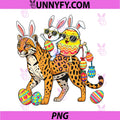 Easter Egg Bunny Sunglasses PNG, Riding Ocelot Hunting Eggs PNG