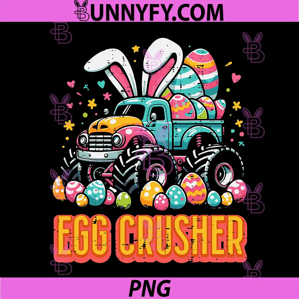 Easter Egg Crusher PNG, Monster Truck Bunny Ears PNG