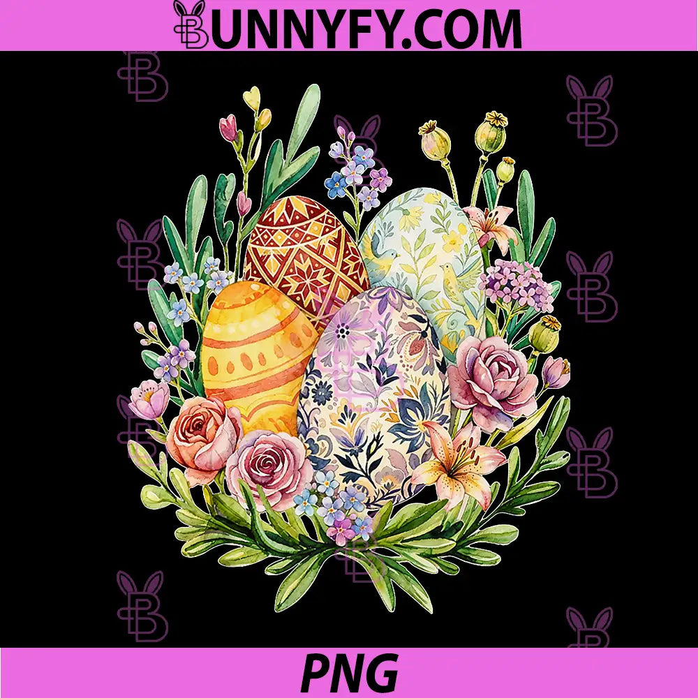 Easter Egg Floral PNG, Cute Easter Sunday PNG
