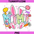 Easter Mimi Bunny Ears PNG, Coquette Bow Easter Rabbit PNG