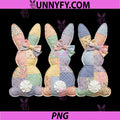 Easter Patchwork Bunny PNG, Cute Bunny Rabbit Coquette Lace Bow PNG