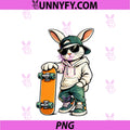 Easter Skater PNG, Bunny Skateboard Rabbit Skating PNG