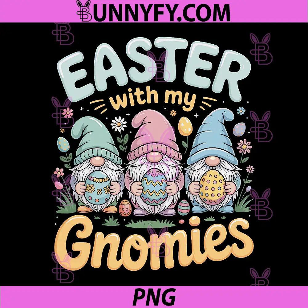 Easter with My Gnomies PNG, Cute Pastel Gnomes PNG