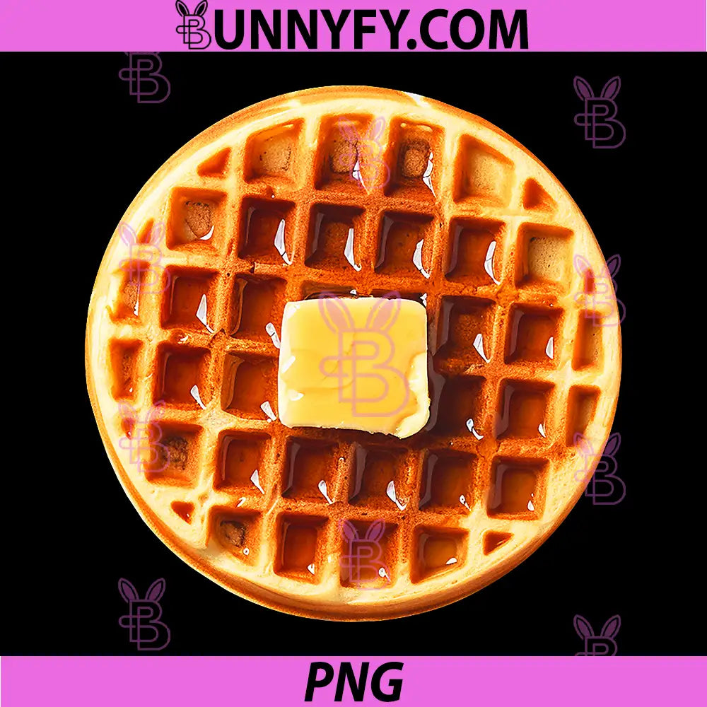 Realistic Waffle With Butter And Syrup PNG, Breakfast Food Waffle PNG