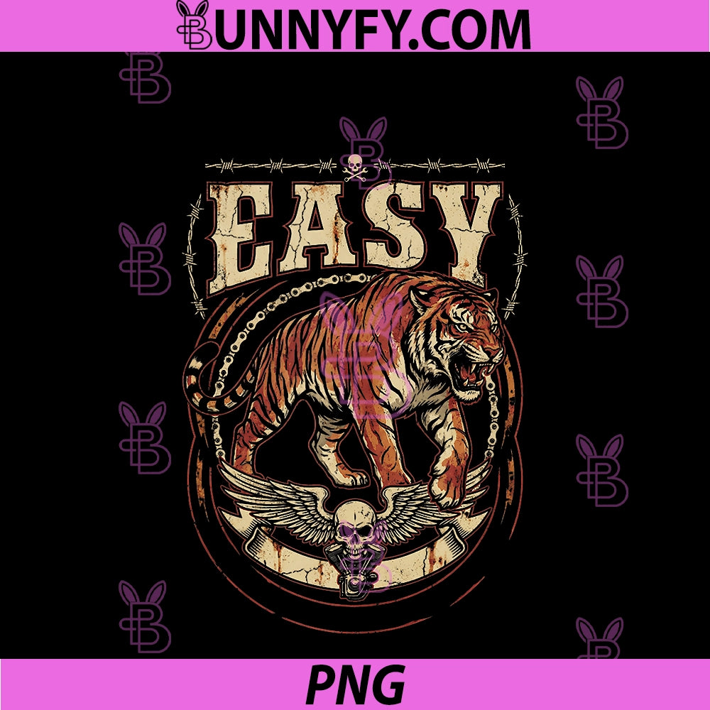 Easy Roaring Tiger Biker Skull PNG, Motorcycle Grunge Art PNG