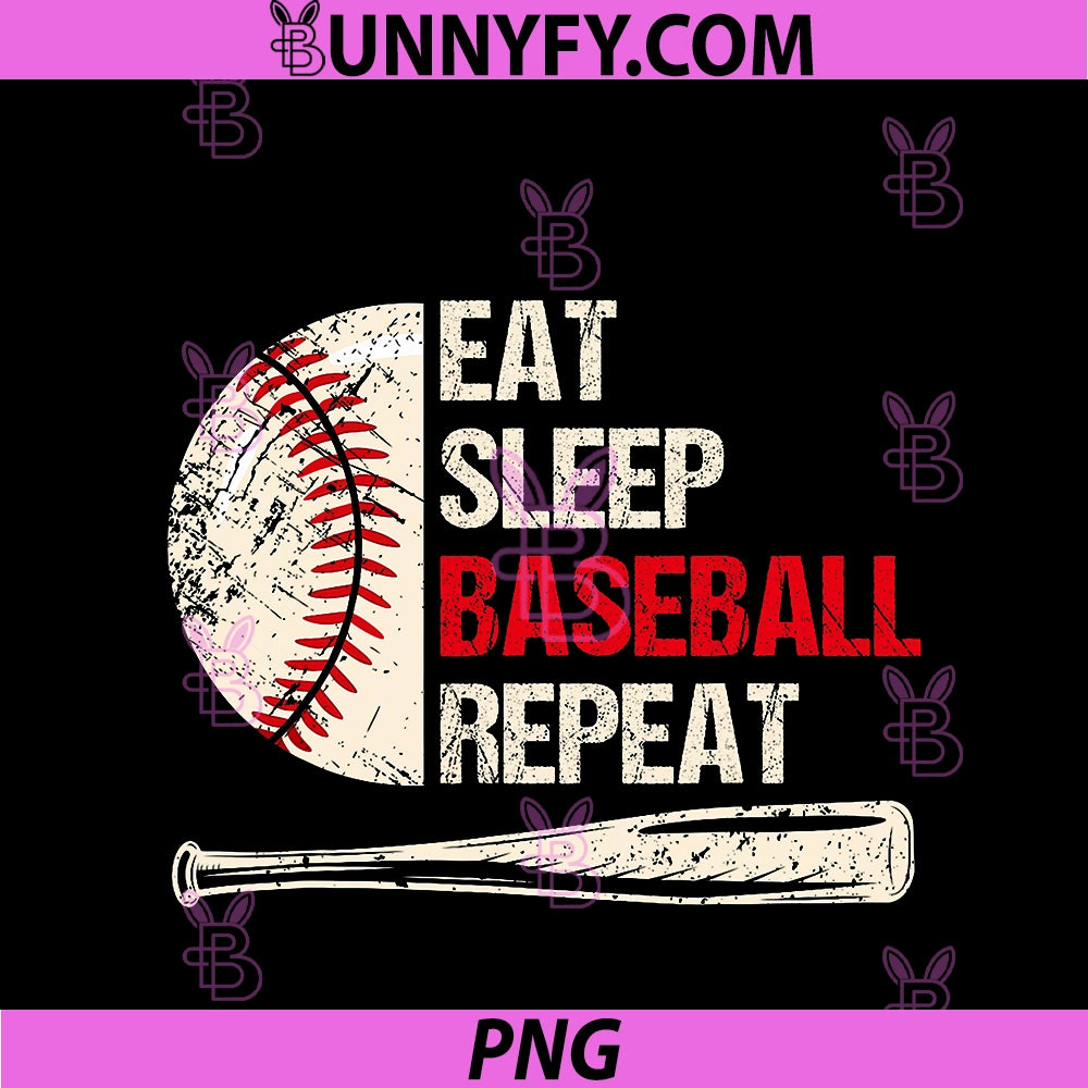 Eat Sleep Baseball Repeat PNG, Funny Baseball Player PNG