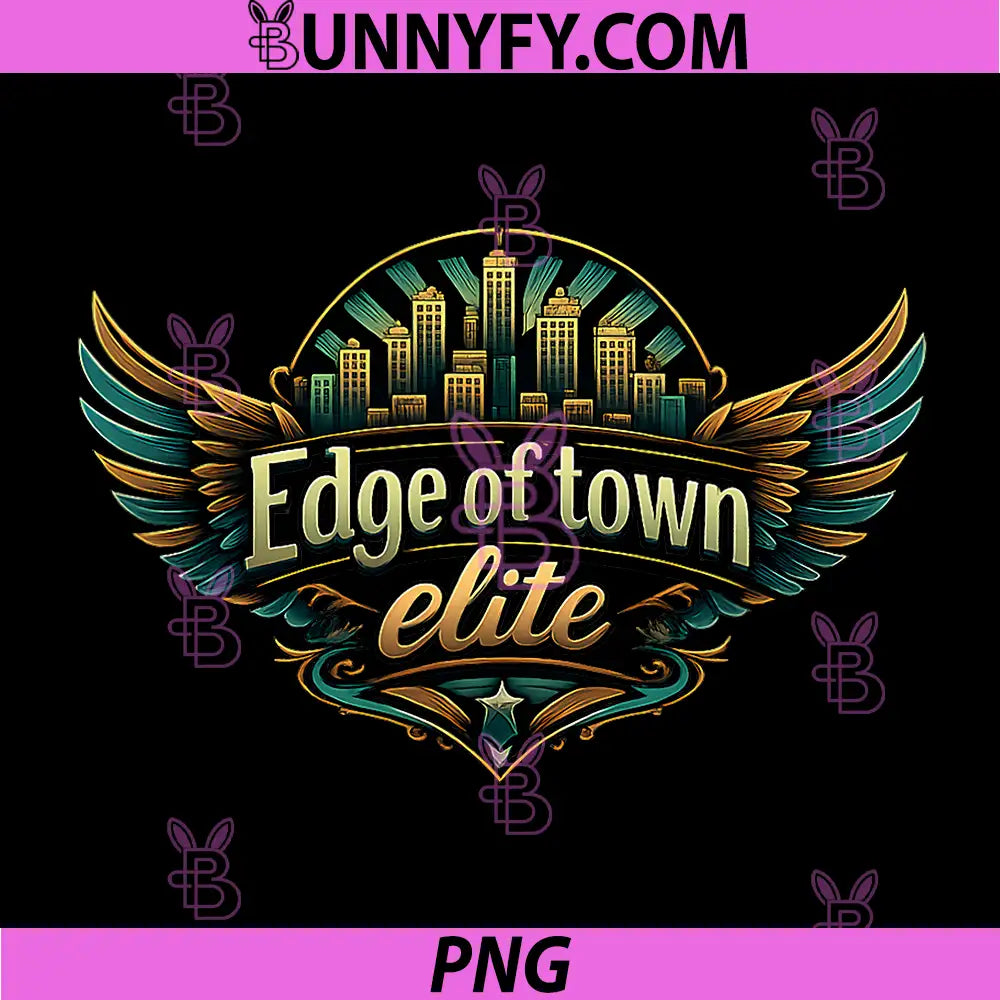 Edge of Town Elite PNG, Local Pride Badge Skyline Wings PNG