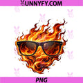Edgy Y2K PNG, Flaming Sunglasses Fire Aesthetic PNG