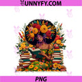 Educated Melanin Queen Afro Women PNG, Reading Book Black History PNG
