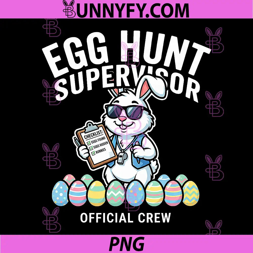Egg Hunt Supervisor PNG, Easter Funny Bunny PNG
