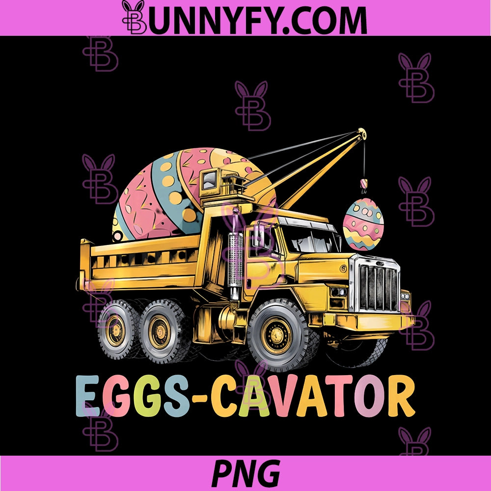 Eggs-Cavator PNG, Easter Egg Hunt Construction Vehicle Fun PNG