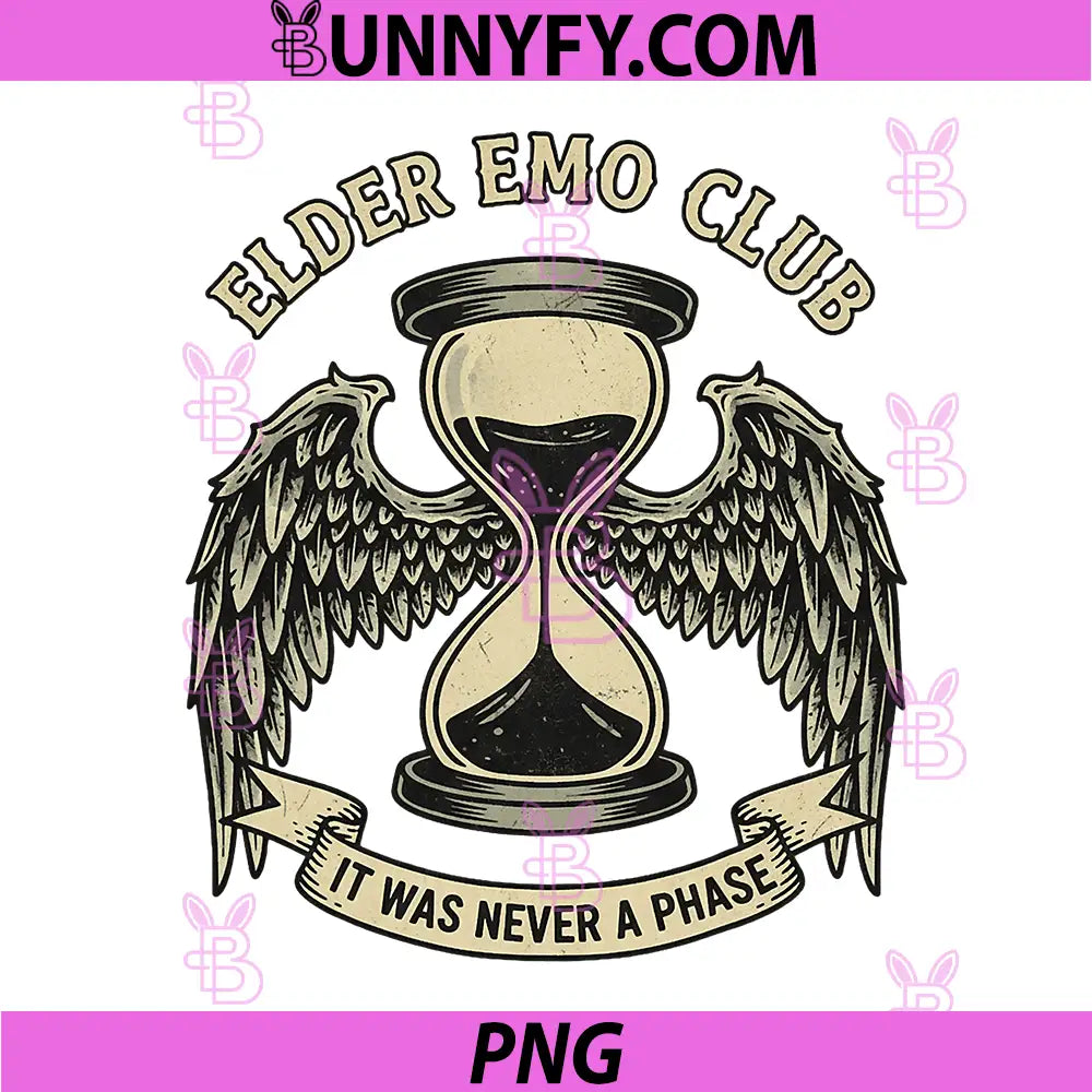 Elder Emo Club PNG, Hourglass Wings PNG