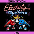 Electrify Together PNG, Funny Electrician Plug High Five PNG