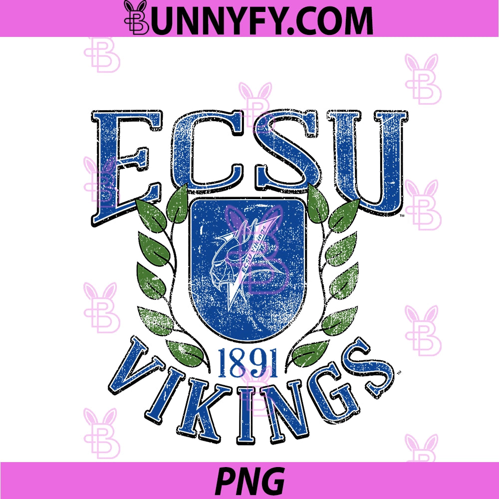 Elizabeth City State Vikings PNG, Retro Shield White PNG