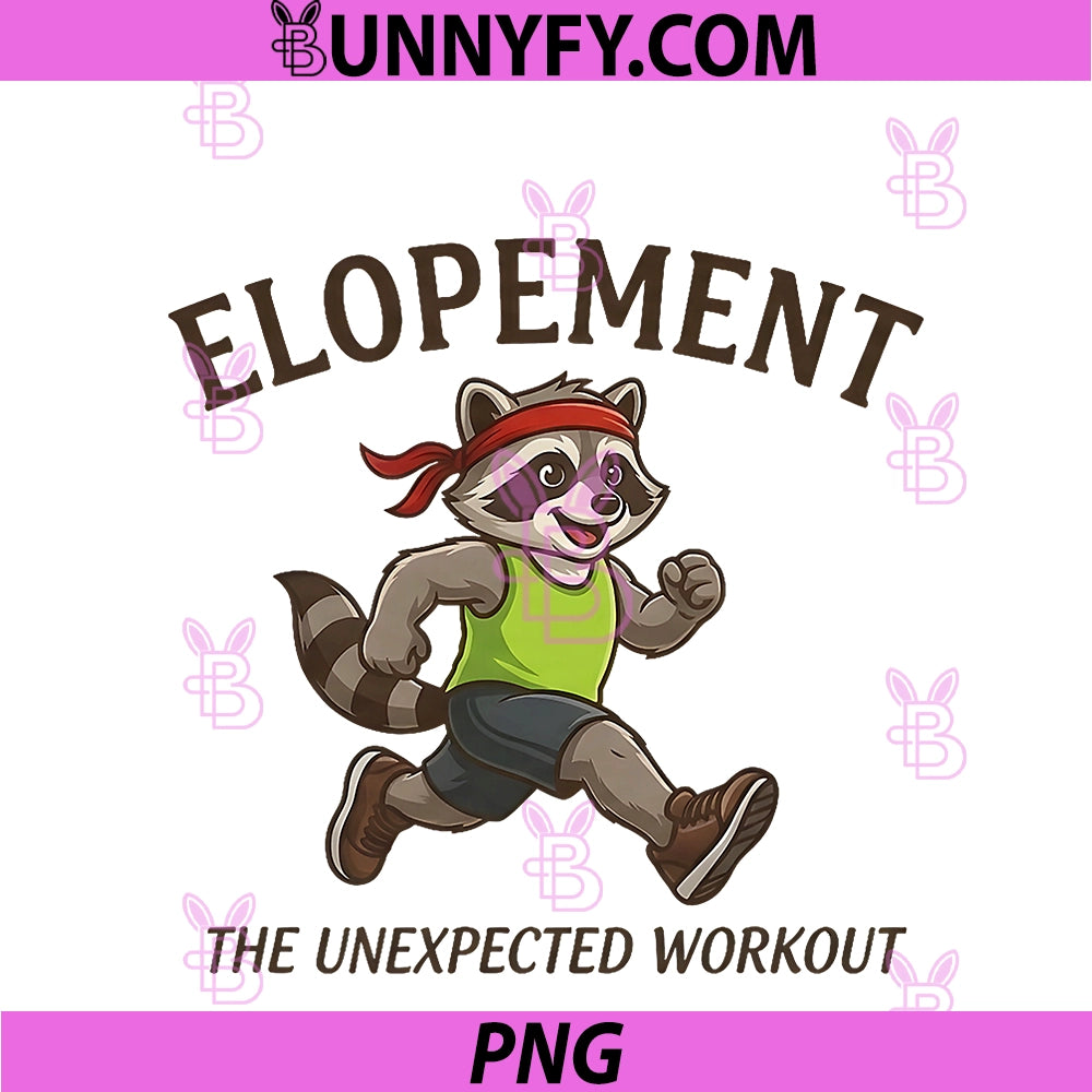 Elopement The Unexpected Workout PNG, Autism Awareness Raccoon PNG