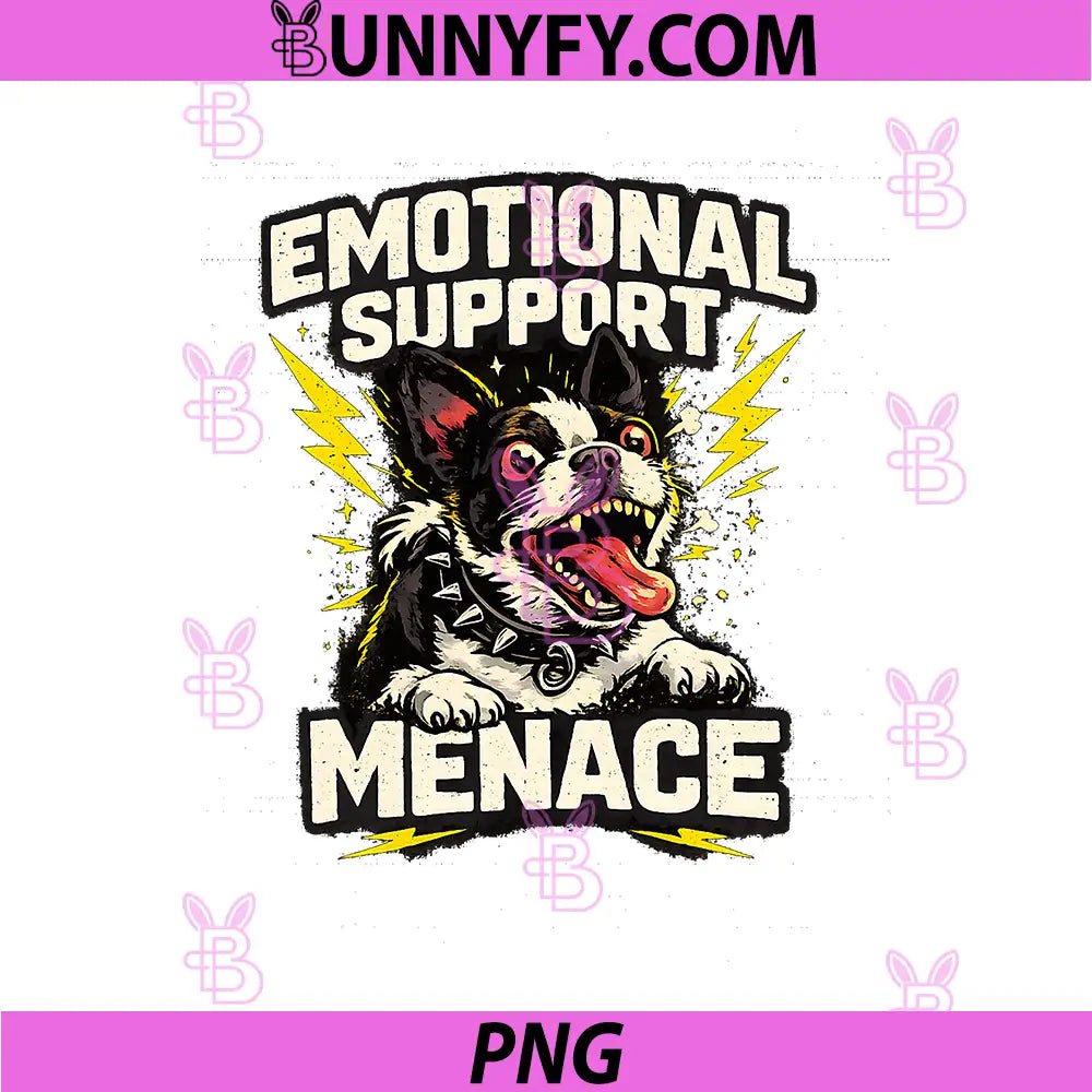 Emotional Support Menace PNG, Terrier Humor Design PNG