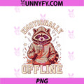 Emotionally Offline PNG, Raccoon Introvert Humor PNG
