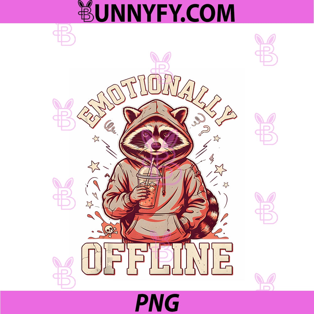 Emotionally Offline PNG, Raccoon Introvert Humor PNG